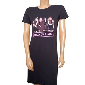 Black Graphic T-Shirt Dress
